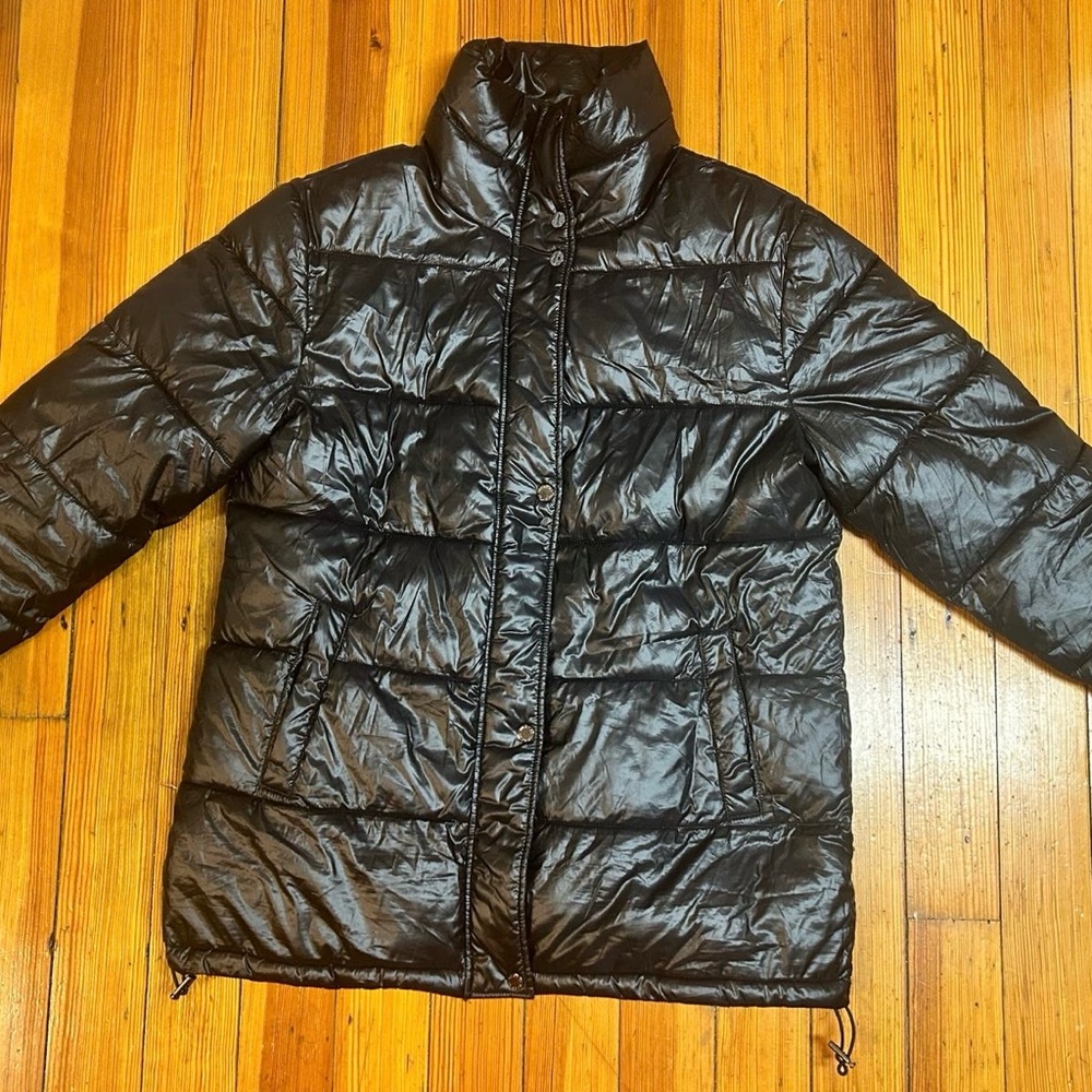 Shiny Black Puffer Jacket